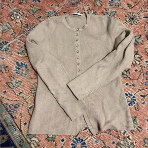 Abercrombie & Fitch Taupe Ribbed Cardigan